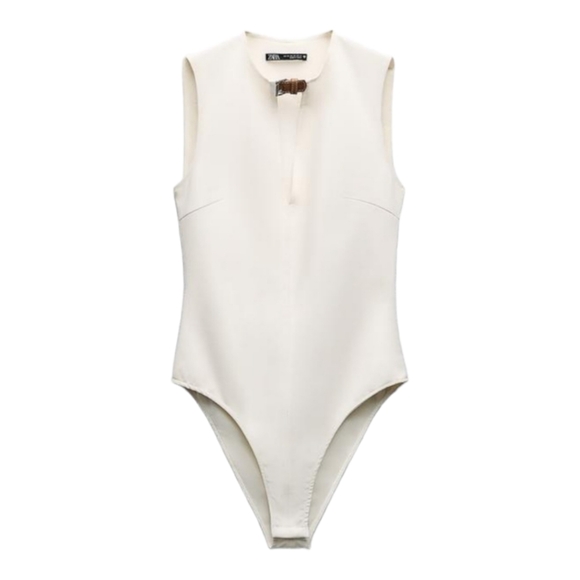 Zara NWT strap fitted body suit in white 3available in small - Picture 6 of 10